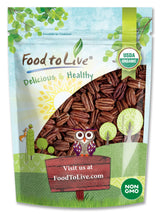 Food to Live Organic Dry Roasted Pecan Halves with Himalayan Salt, 1 Pound Non-GMO, Oven Roasted Lightly Salted Nuts, No Oil Added, Vegan Snack