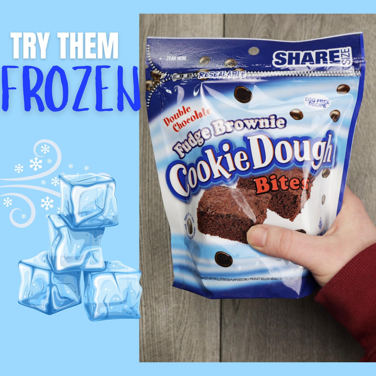 Bulk Fudge Brownie Cookie Dough Bites, Milk Chocolate Covered Candy, Resealable Share Size Bag, 10.5 Ounces (Pack of 2)