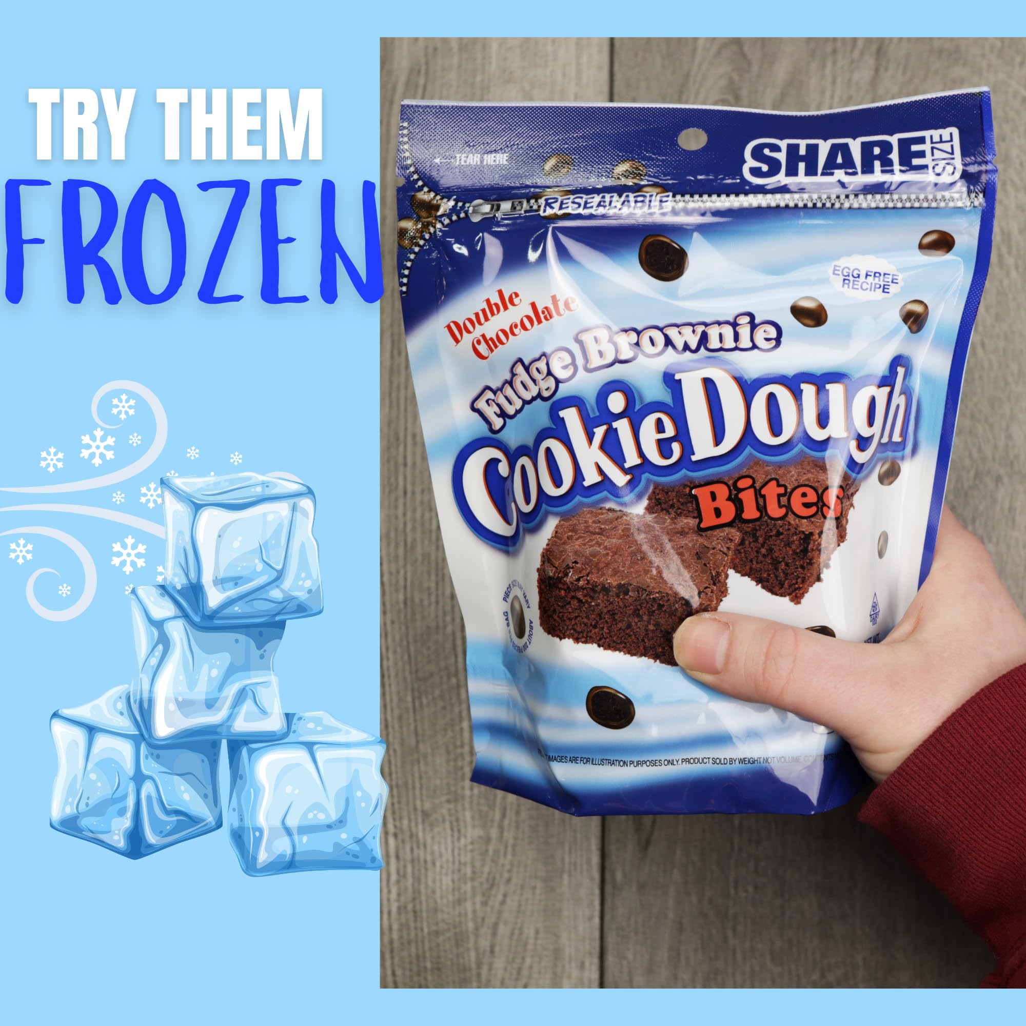 Bulk Fudge Brownie Cookie Dough Bites, Milk Chocolate Covered Candy, Resealable Share Size Bag, 10.5 Ounces (Pack of 2)