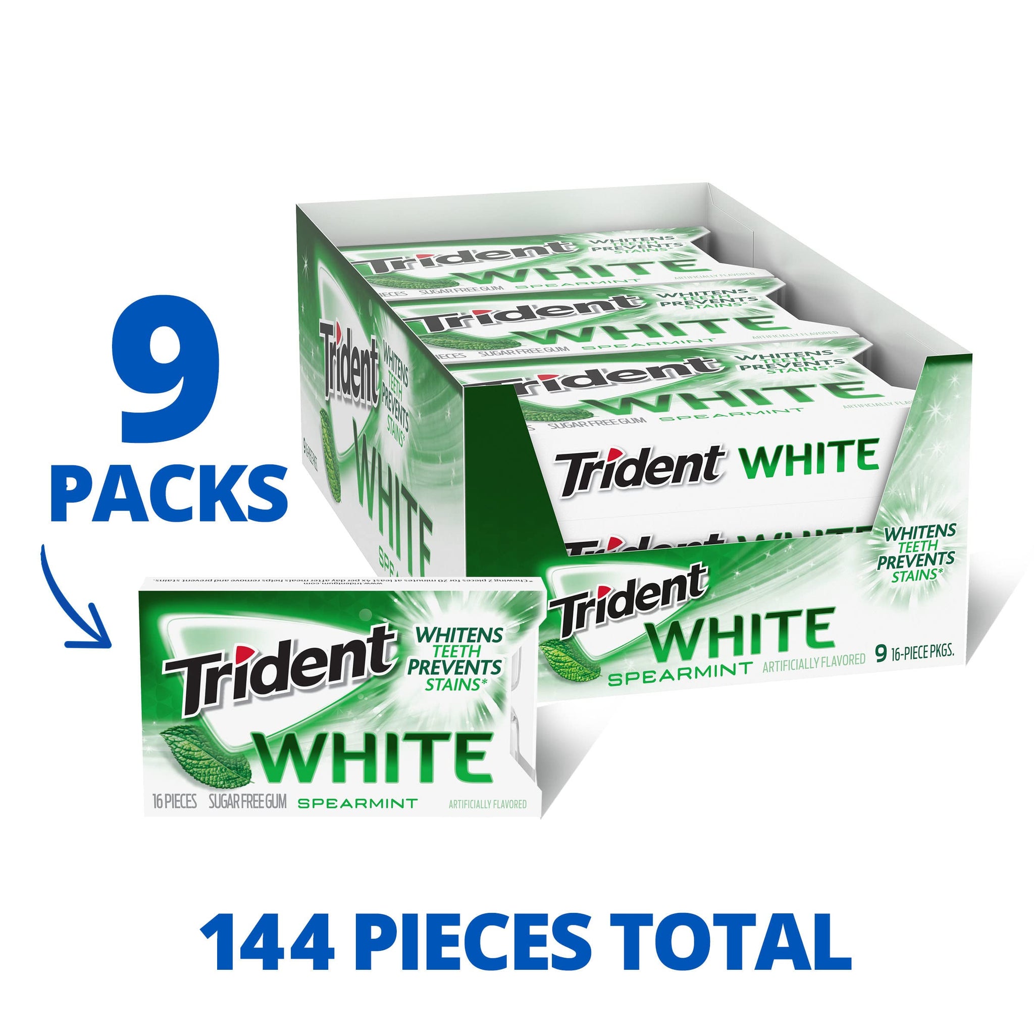 TRIDENT WHITE SPEARMINT 9CT