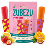 ZuBeZu Organic Immunity Ice Pops - Natural Support for Children’s Immune System with Elderberry, Vitamin C & D, and Zinc - No Added Sugar and 100%