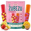 ZuBeZu Organic Immunity Ice Pops - Natural Support for Children’s Immune System with Elderberry, Vitamin C & D, and Zinc - No Added Sugar and 100%