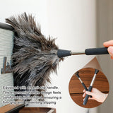 Ostrich Feathers, Dusters with Telescopic Handle, Adjustable from 17 to 40 Inch Dust Collector, Ostrich Duster for High Surfaces, Ceiling Fans