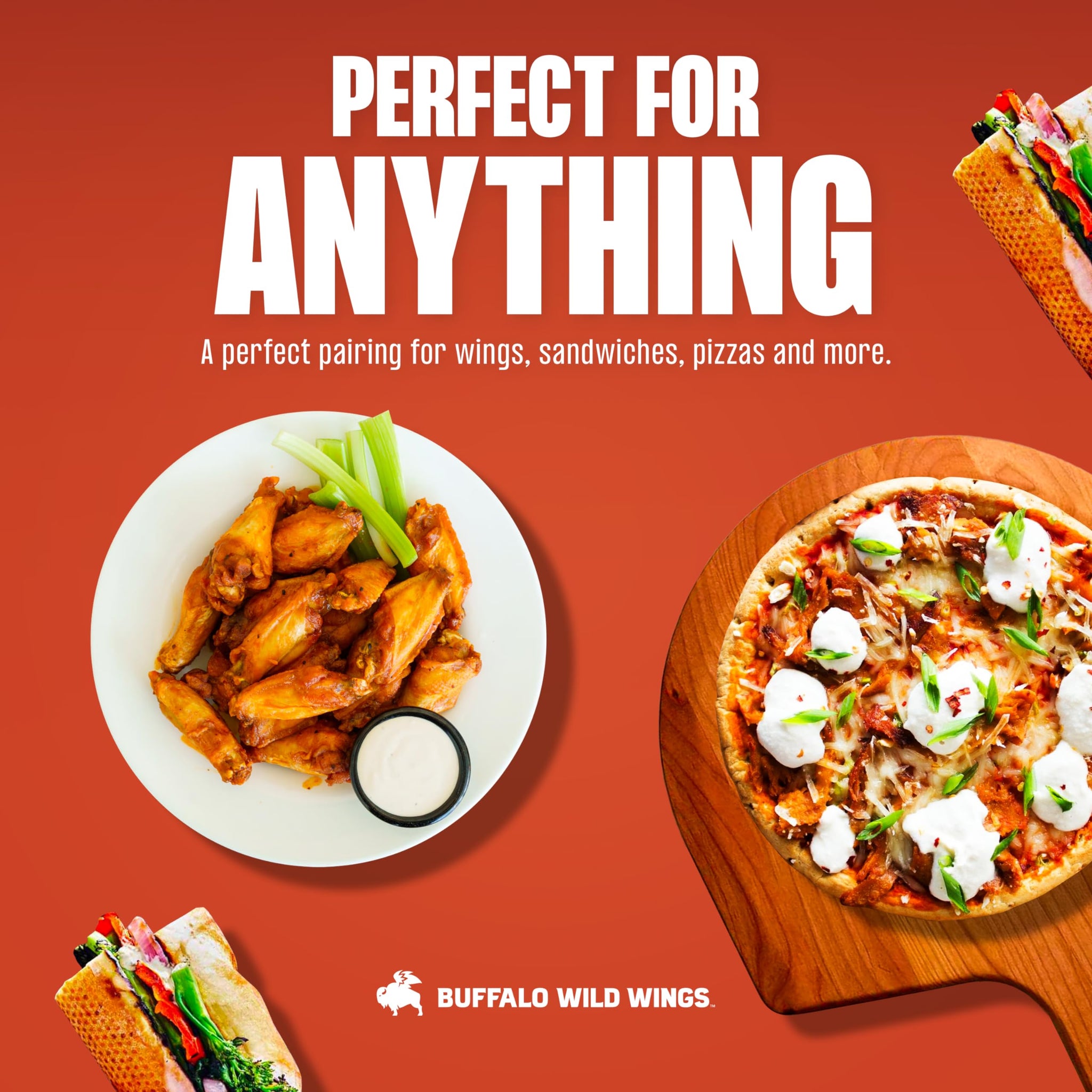 Buffalo Wild Wings Medium Buffalo Sauce, 12 fl. oz., Perfect Dipping Sauce, Chicken Marinade, Wing Seasoning and Burger Topping, Enjoy a Medium
