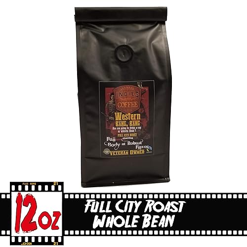 Western Bang, Bang Full-City Roast Organic Coffee by Indies Coffee | 12 ounce Whole Bean VETERAN OWNED