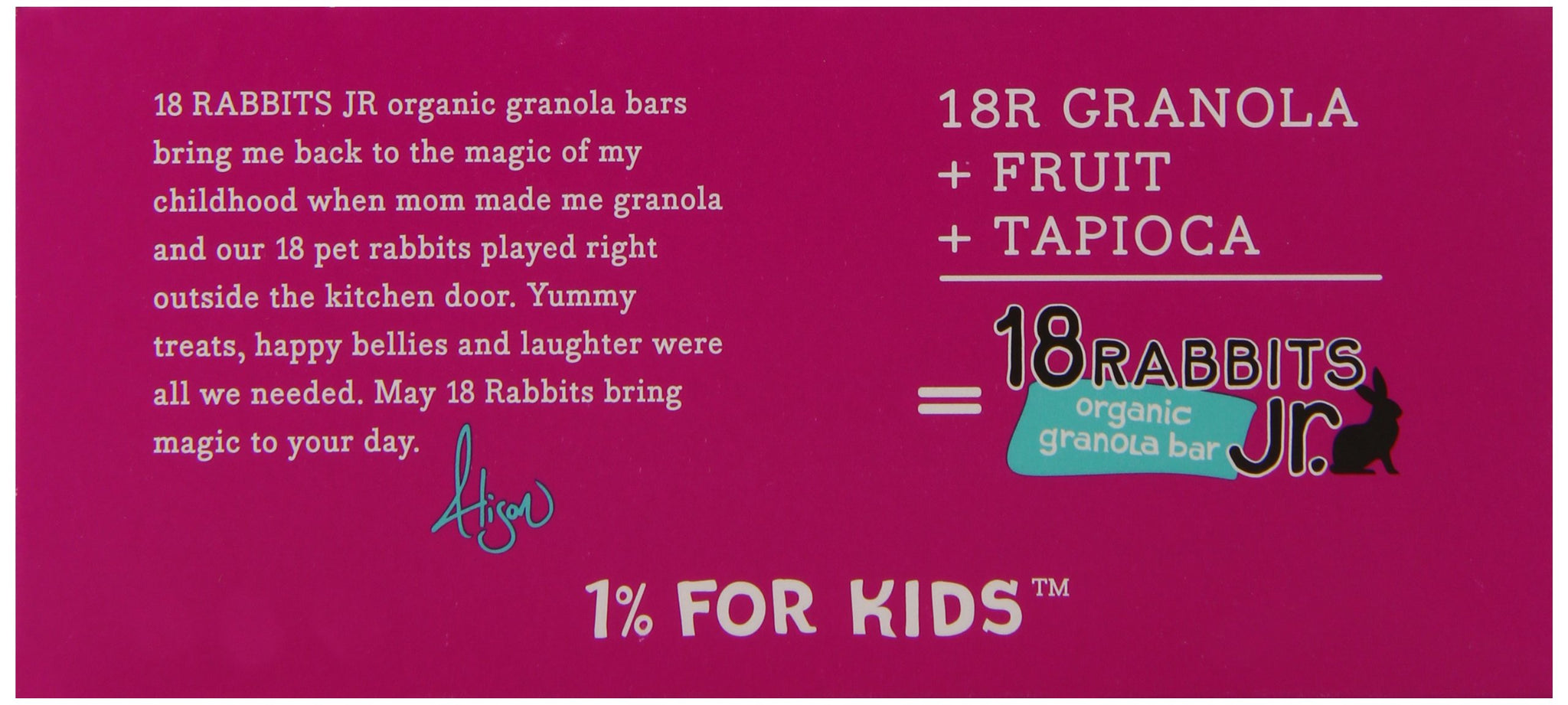 18 Rabbits Jr. Organic Gluten Free Granola Bars, Chocolate Cherry, 1oz (Pack of 16)