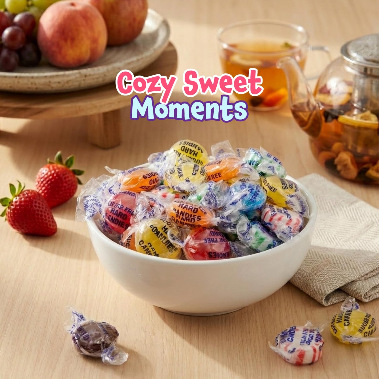 Sugar Free Candy - 2 Pound Pack - Hard Candy Individually Wrapped - Mint, Cinnamon, Butterscotch, and Fruit Flavors - Office Bowl Mix - Sugarless