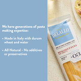 DeLallo Thin Spaghetti Pasta, 1 Pound Bag, 8 Pack, Al Dente Texture, Made in Itay, Cooks in 9 Minutes, Non-GMO, Lactose-Free, Peanut Free