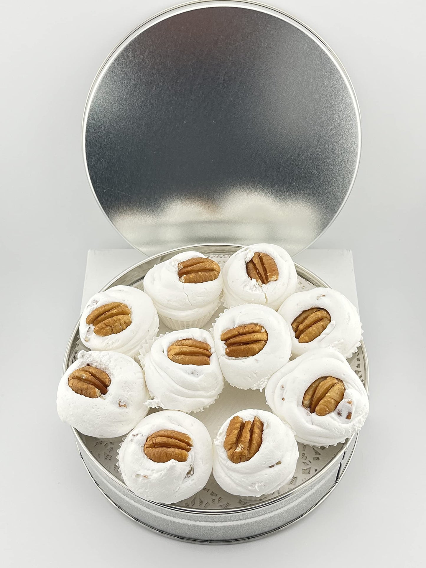 Small Divinity Gift Tin (With Pecans) 10-12 pieces, Old Fashioned Divinity, Just Like Home Made