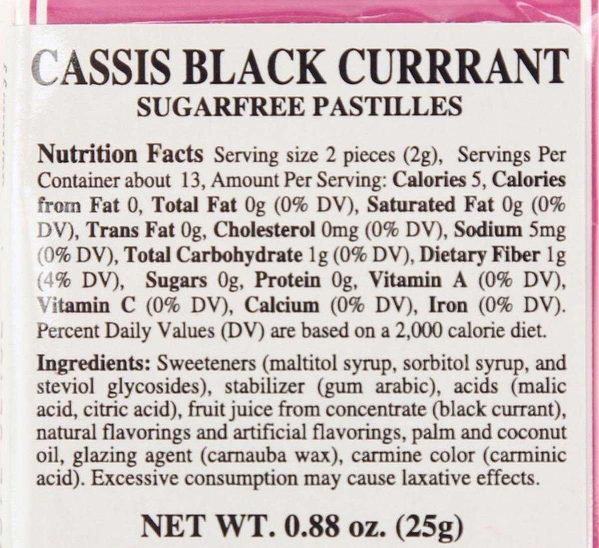 12 Pack Läkerol Cassis Black Current Sugar Free Pastilles 0.8-ounce Packages