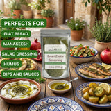 Green Zaatar Seasoning, 5,3oz, Real Za'atar,%100 Natural, Zaatar Spice from Middle Eastern Spices, Perfect for Mediterranean Seasoning Blends, AKA