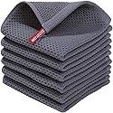 VREOVOR 6pcs Waffle Cotton Absorbent Rags Household Dishcloths Honeycomb Kitchen Square Towels Kitchen Hand (B)