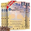 Bon Appesweet Date Sweetened Chocolate Covered Espresso Beans - Golden Chocolate Covered | 3 Ounce (Pack of 5) | Zero Added Sugar, 37% Cacao, Plant