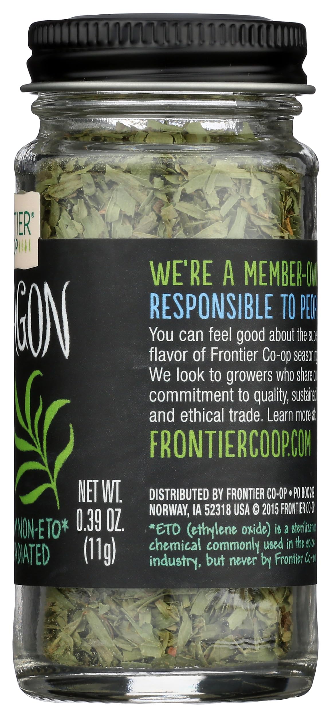 Frontier Co-op Tarragon Leaf, 0.39 Ounce Bottle, Cut & Sifted, Warm Flavor for Sauces, Salads, Dressings, Eggs and More