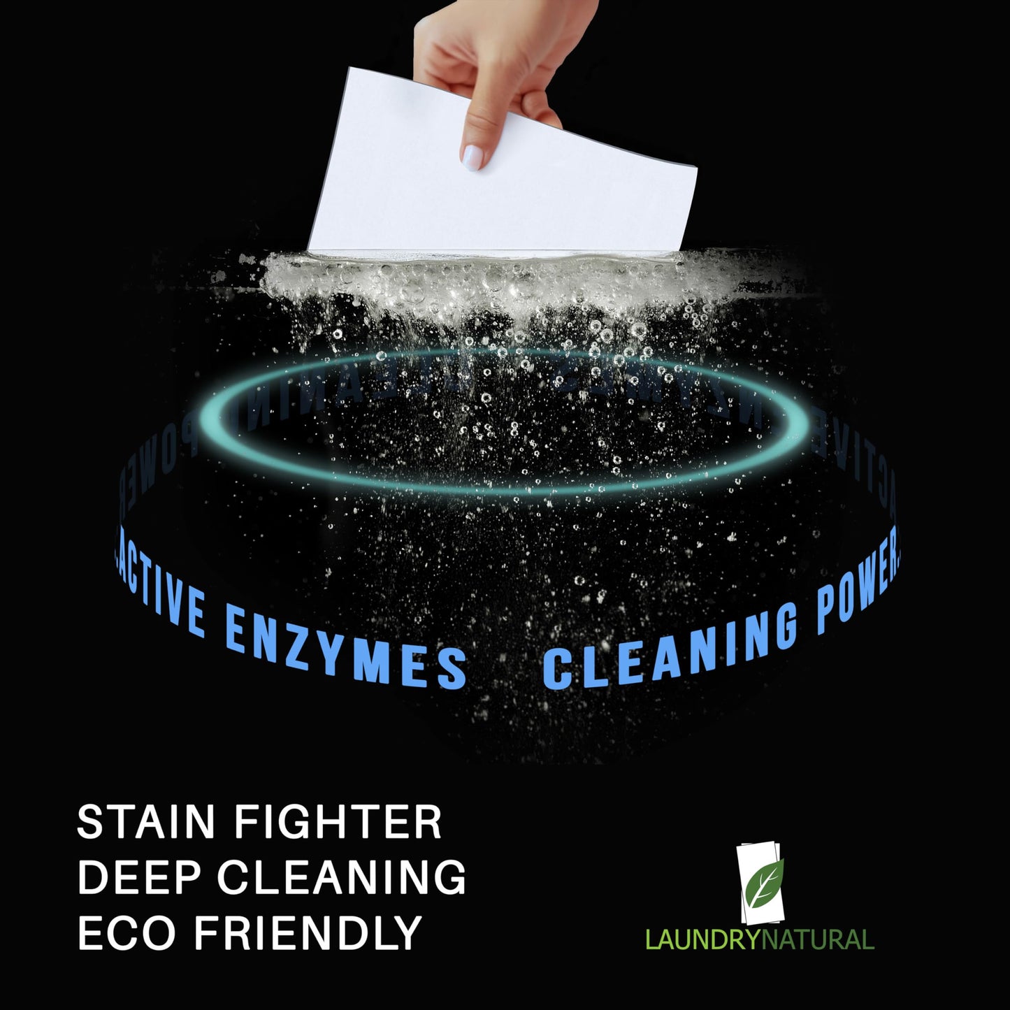 LAUNDRYNATURAL Laundry Detergent Sheets - Premium Wash & Enzymatic - Eliminate Sweat Odors - Hypoallergenic - Fresh Scent (102 loads) 51 Laundry