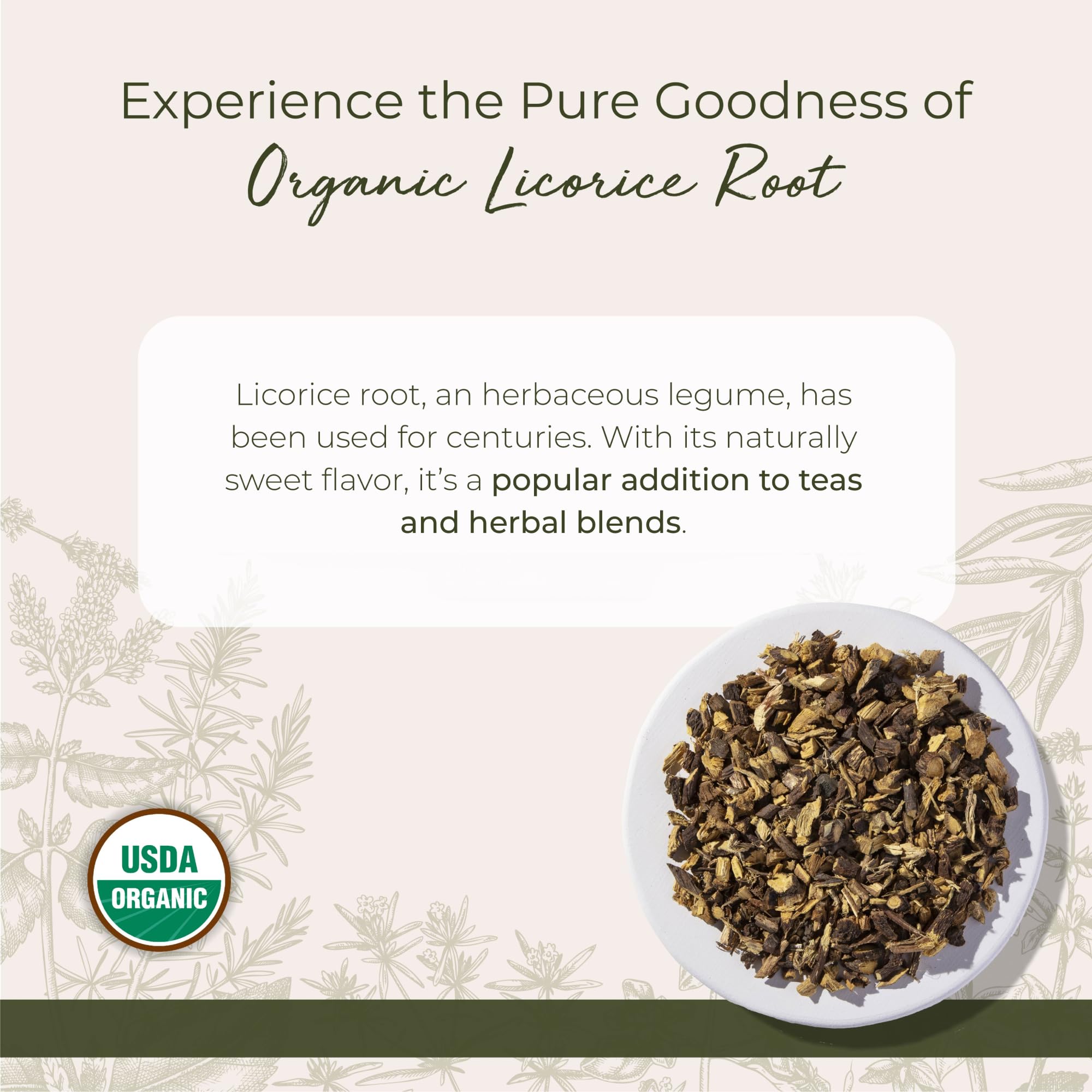 Starwest Botanicals Organic Dried Licorice Root - Herb for Loose Leaf Tea Blends, Candy, & Baked Goods, Cut & Sifted, Certified Kosher, Non-GMO - 4 oz