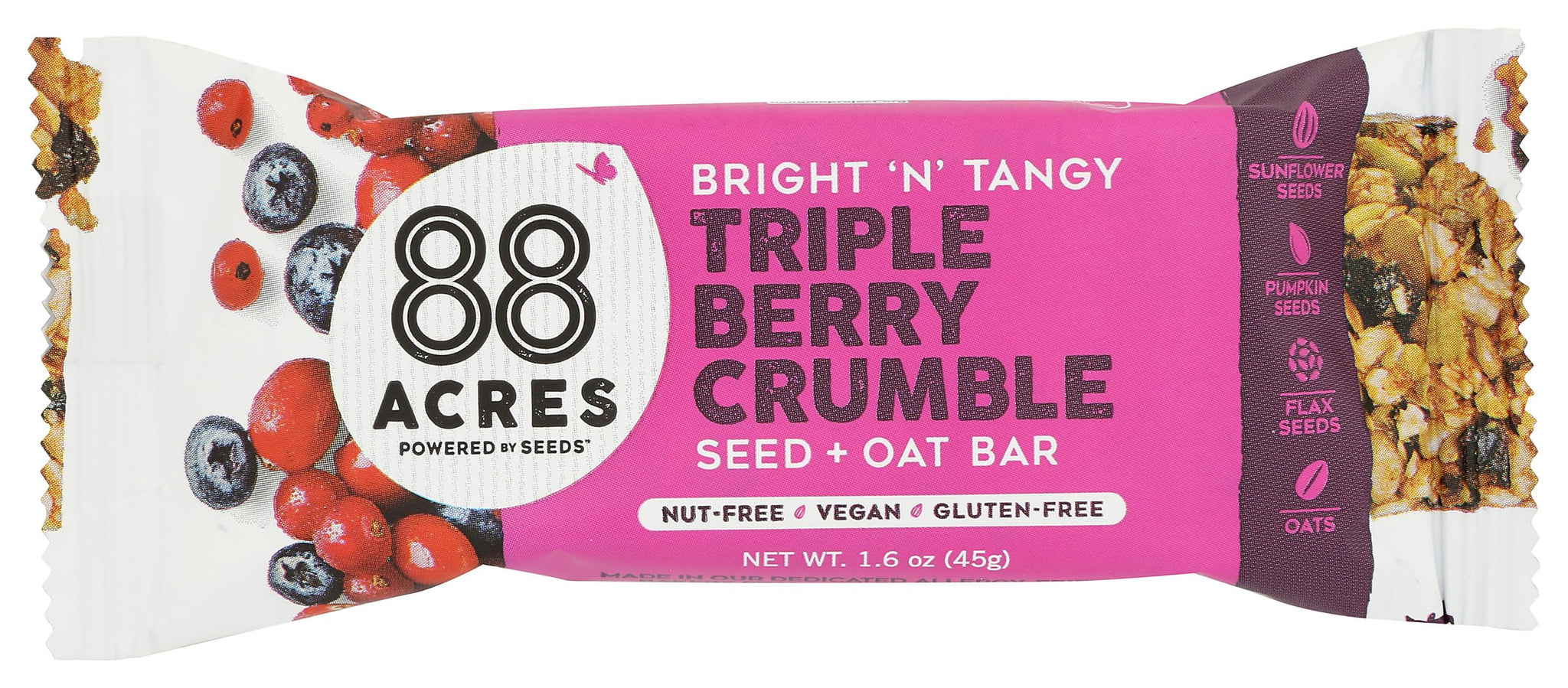 88 ACRES Triple Berry Seed Bar, 1.6 OZ