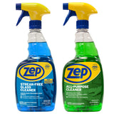 Zep All-Purpose Cleaner 32 oz (1 Unit) and Zep Streak-Free Glass Cleaner 32 oz (1 Unit) ECBD050 - All-Purpose Surface Cleaner and Streak-Free Glass