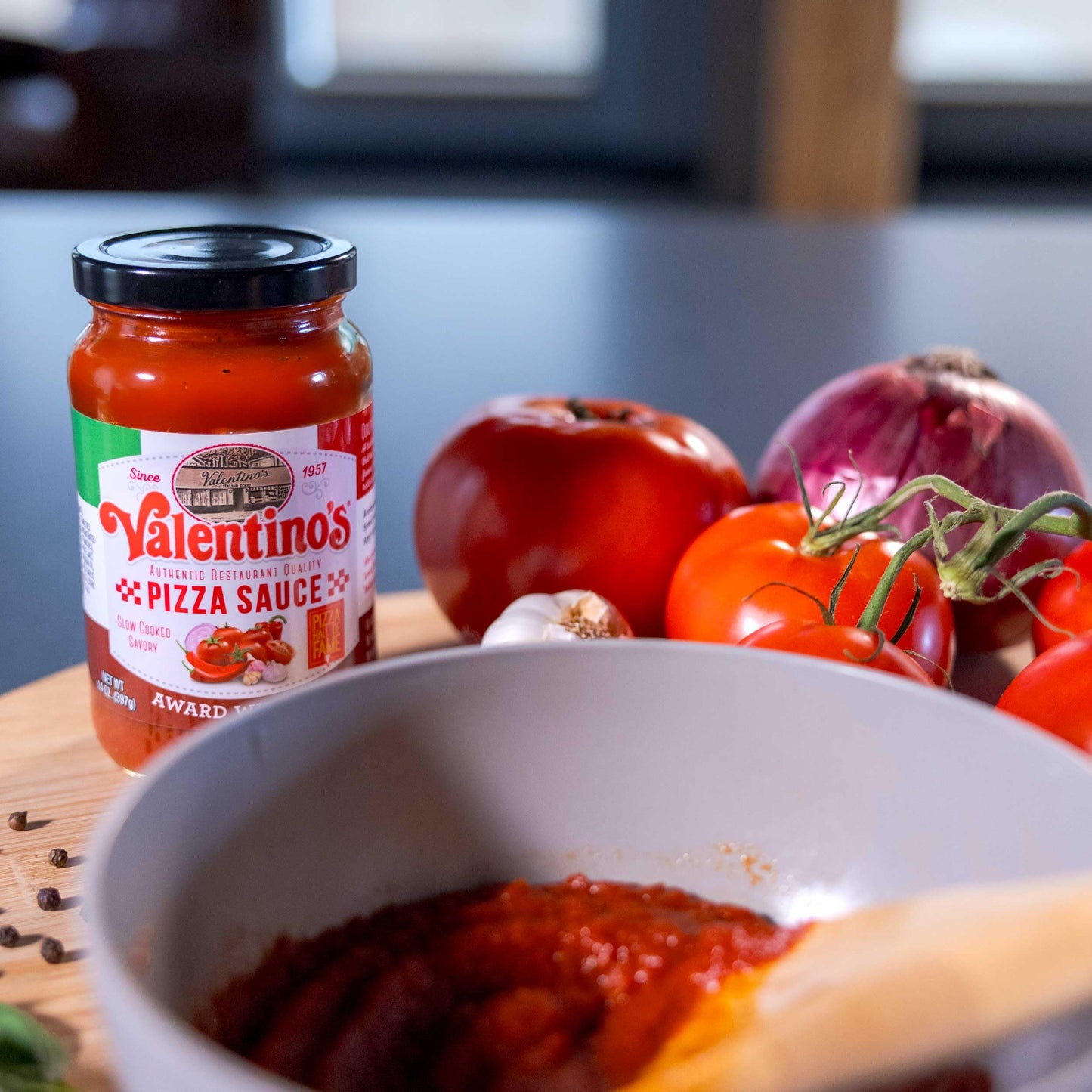 Valentino's Authentic Pizza Sauce, 14 oz Glass Jar, 3 Pack