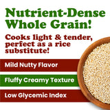 Food to Live White Quinoa, 12 Ounces- All Natural Whole Grain, Perfect for Salads, Soups, Quick and Easy to Cook, Meal Prep, Rice Substitute, Vegan, Kosher, Bulk