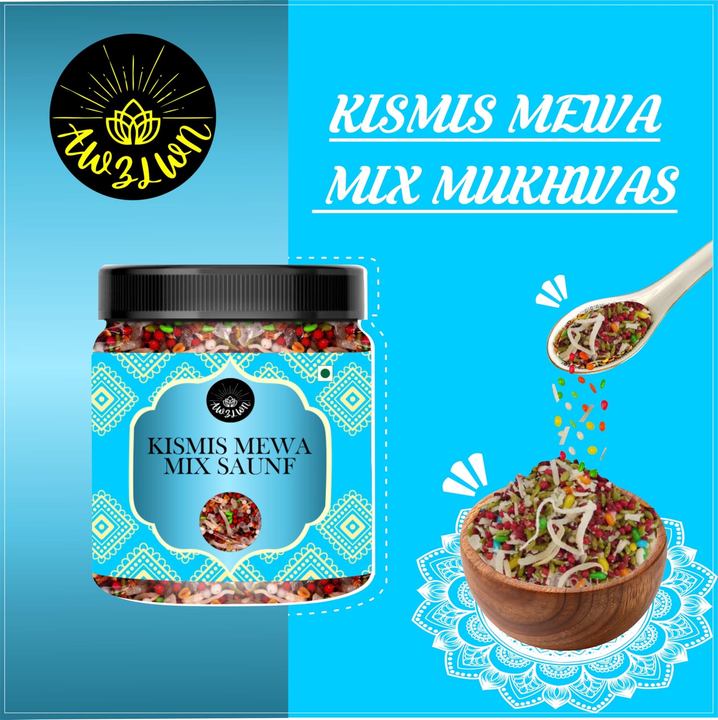 AWZLWN Natural Kishmish Mewa Mix Saunf 8.81 OZ (250 GM) | Set oF 1 | AWZLWN