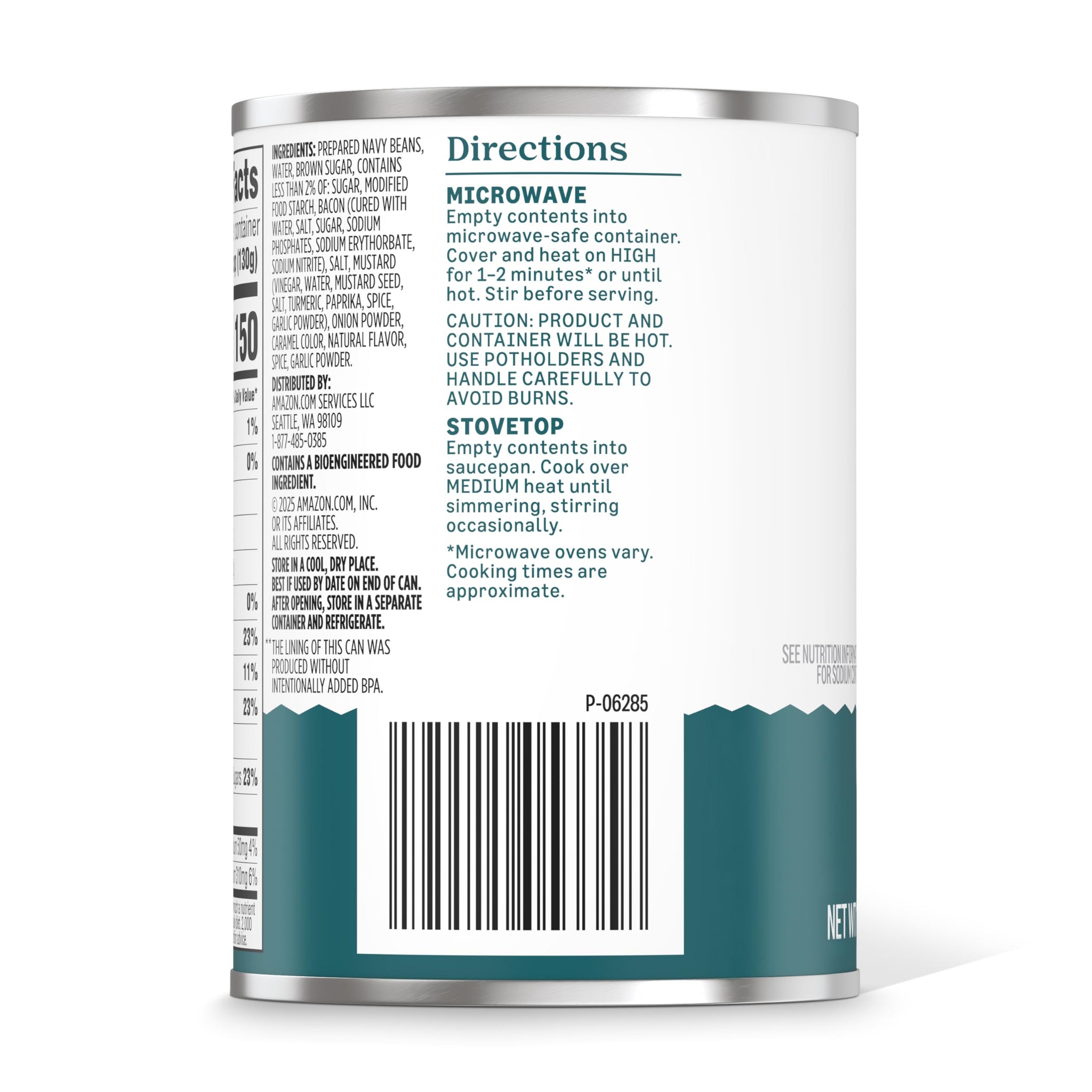 Amazon Grocery, Original Baked Beans, Seasoned with Bacon & Brown Sugar, 15 Oz