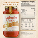 NEW! Antonio Carlo Authentic Italian (3 Generations) Handmade Gourmet Marinara Sauce - FRESH, No Preservatives, Vegan Marinara Spaghetti & Pasta Sauce