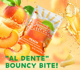 Bourbon Fettuccine Gummi Peach 6 -Pack - Japanese Tangy & Chewy Gummy Strips with Real Fruit Juice Share Size (5.29 OZ)