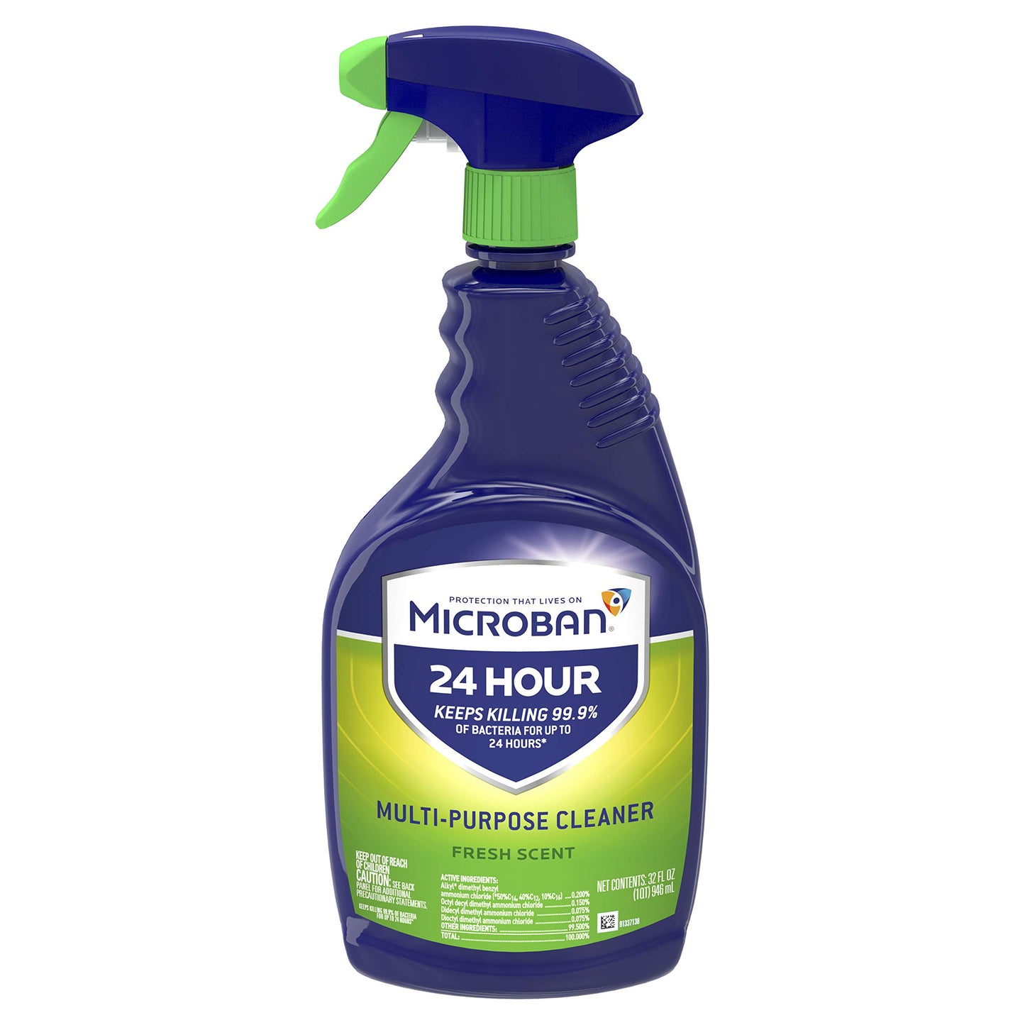 Microban 24 Hour Bathroom Cleaner and Sanitizing Spray, Fresh Scent - 32 Ounce (Pack of 2)2