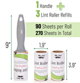 Mr. Pen- Lint Rollers, 1 Handle with 3 Refills, 270 Sheets, Extra Sticky Lint Remover for Clothes, Lint Roller for Pet Hair, Pet Hair Roller, Sticky