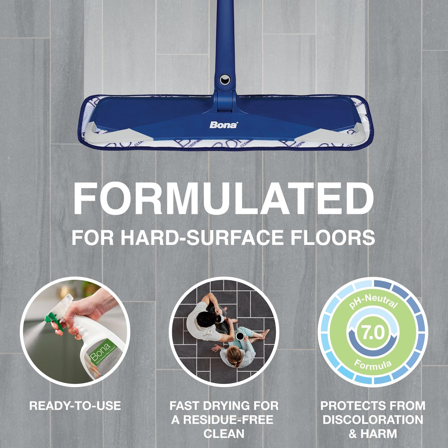 Bona® Multi-Surface Floor Cleaner Spray - 32 fl oz - Unscented - Includes Filled Bottle + Concentrate Refill for Multi-Surface Floor Cleaning