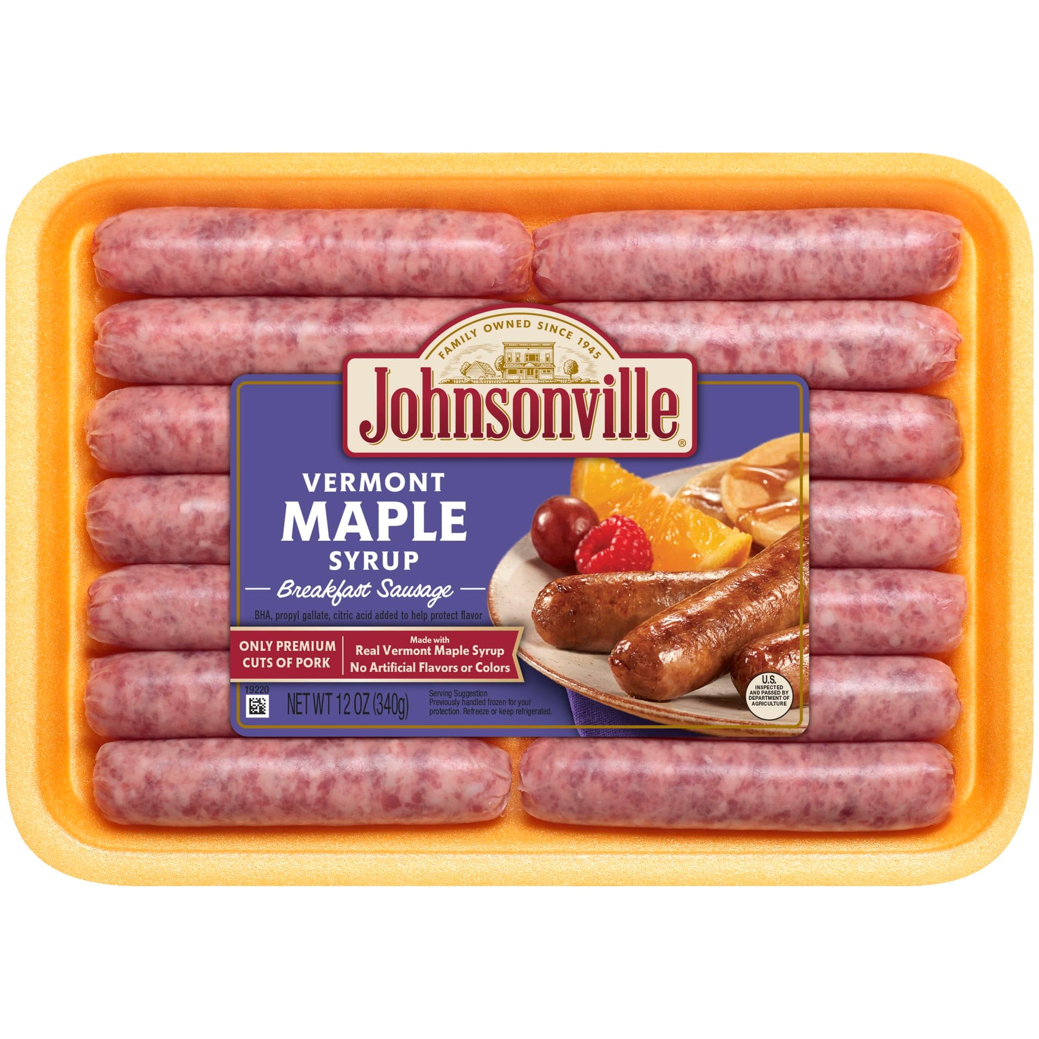Johnsonville Vermont Maple Syrup Breakfast Sausage, 14 Links, 12 oz (Fresh)