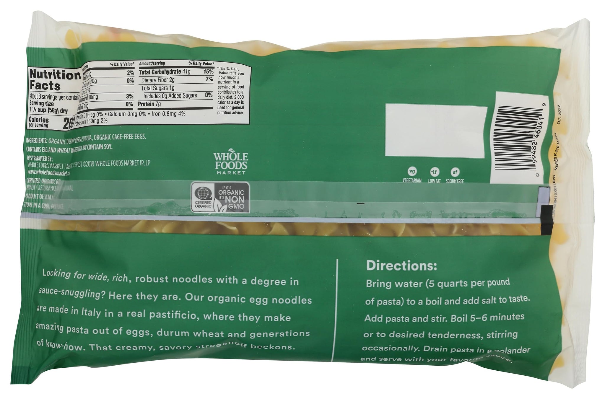 365 by Whole Foods Market, Organic Wide Egg Noodles, 16 Ounce