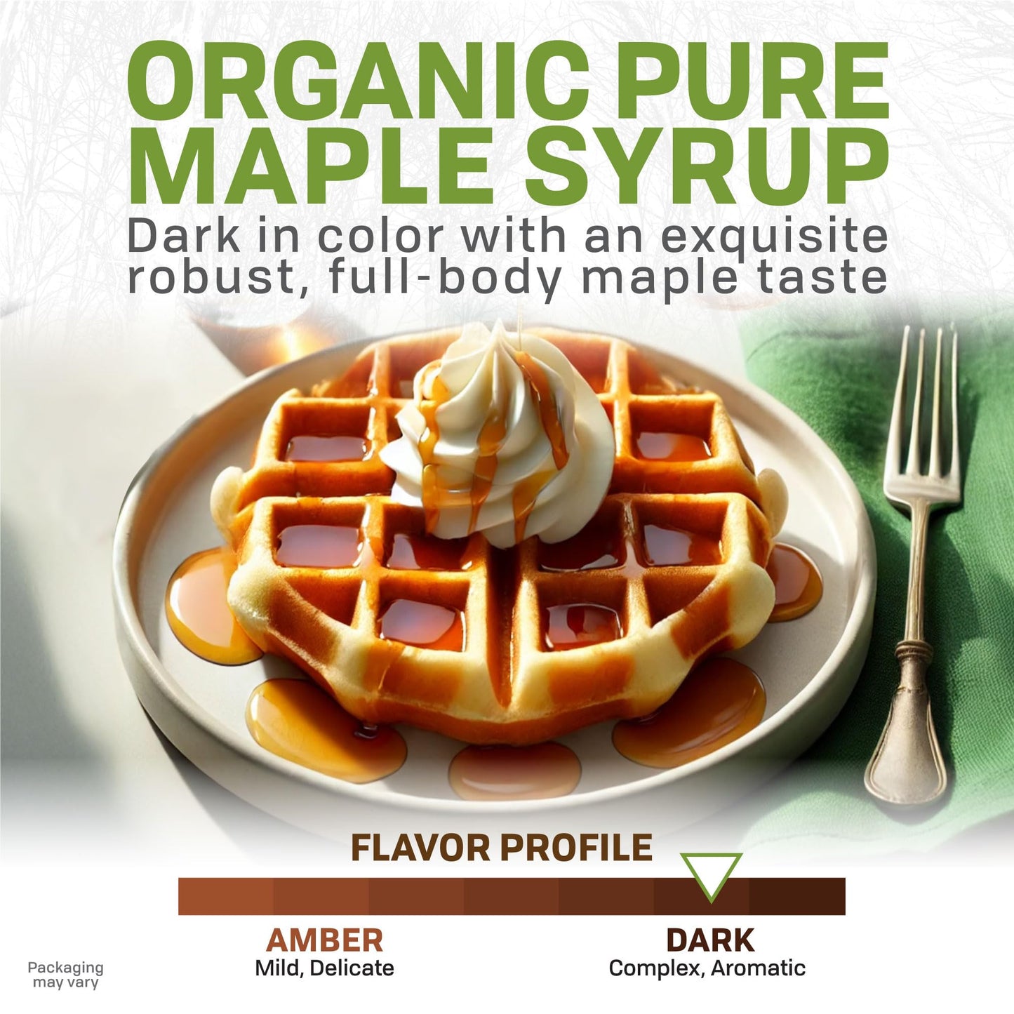 Maple Valley Organic Pure Maple Syrup, Dark & Robust Better Than Pancake Syrup, Use for Coffee or All-Natural Sugar Substitute in Cooking and Baking