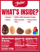 Fisher Snack Indulgent Bulk Trail Mix, 38 oz (Pack of 1), Peanuts, Milk Chocolate Candies, Raisins, Milk Chocolate and Peanut Butter Chips, Snacks