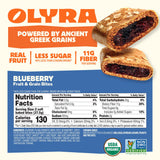 Olyra Blueberry Fruit Bars, Soft Baked, Prebiotic High Fiber Snack, Organic Snacks, Healthy Snacks for Adults and Kids, Low Sugar, Vegan, Office