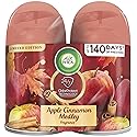 Air Wick Automatic Air Freshener Spray Refill, 2ct, Apple Cinnamon, Odor Neutralization, Essential Oils