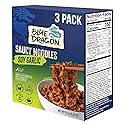 Blue Dragon Soy Garlic Saucy Noodles - 4.2oz (Pack of 3) - Knife Cut Air Dried Noodles w/Soy Garlic Sauce & Chili Garnish - Quick & Easy Meal