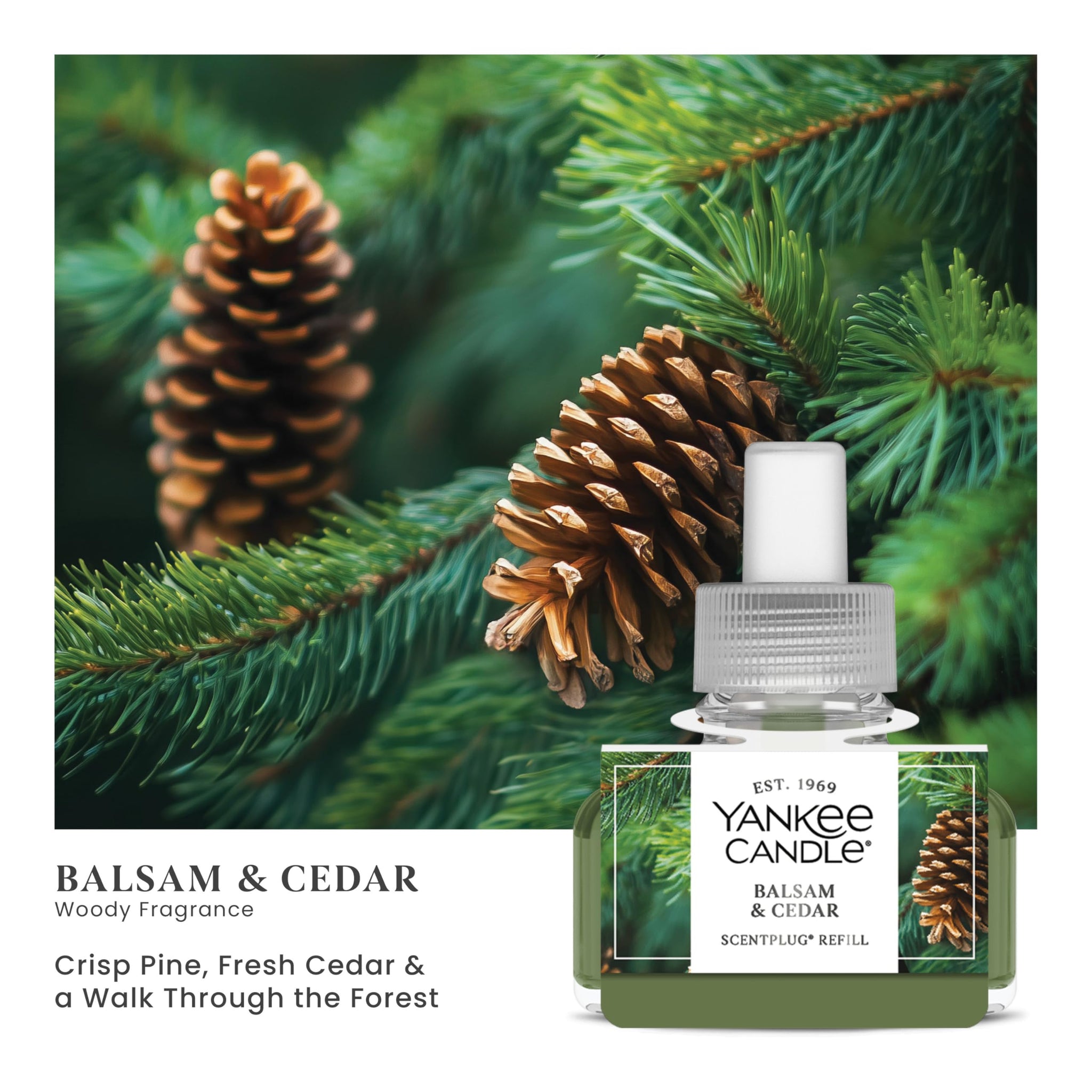 Yankee Candle Christmas Cabin Collection- Scent Plug Diffuser Holiday Truck with Light Sensor, Scent Plug Refill Red Apple Wreath and Balsam & Cedar