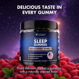 Raspberry Gummies Melatonin 10mg, Magnesium & L-Theanine- Vegan, Non-GMO, Sugar Free