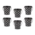 Teacher Created Resources Buckets Set, Set of 6, Black Polka Dots (TCR6059)