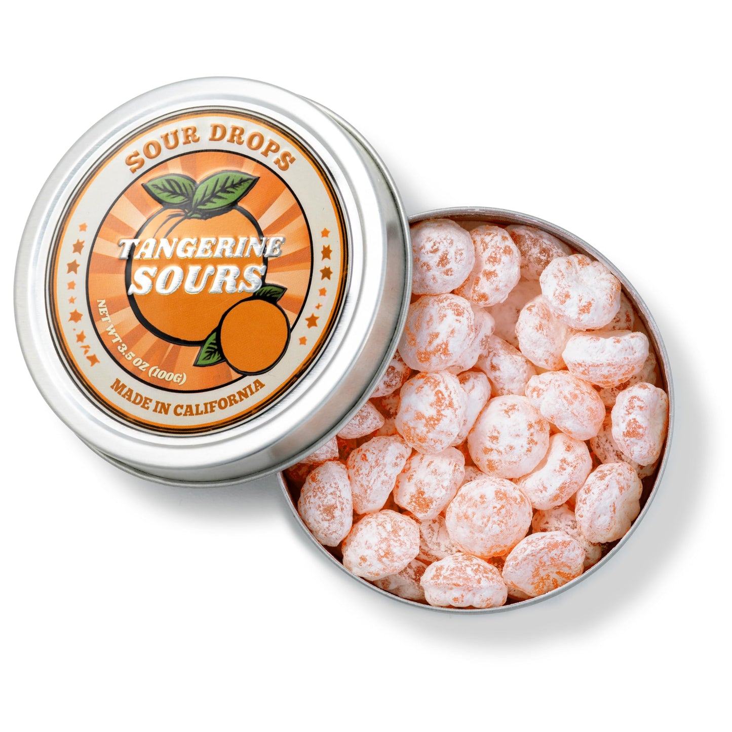 Sour Drops - Small Batch Fruit Sours - Tangerine, Watermelon, Blue Raspberry - No Artificial Dyes, Vegan & Gluten Free - 3 Gift Tins (100g Each)