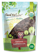 Food to Live California Organic Raisins, 2 Pounds - Thompson Seedless Select, Sun-Dried, Non-GMO, Kosher, Unsulphured, Bulk, No Oil Added