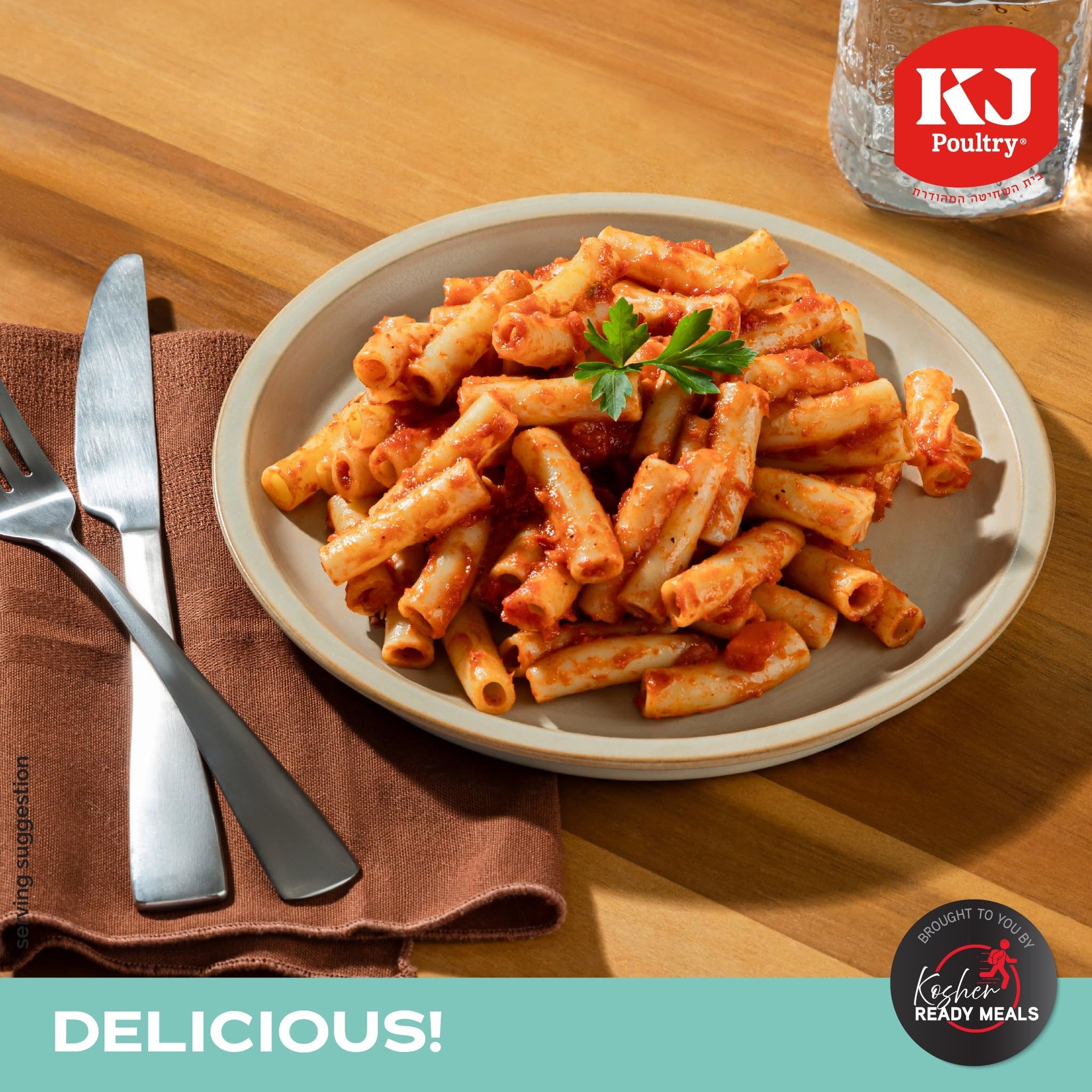 KJ Poultry Kosher Parve Ready Meals - Baked Ziti, MRE Meals Ready to Eat, Halal, (1 Pack) Prepared Entree Fully Cooked, Shelf Stable Microwave Dinner