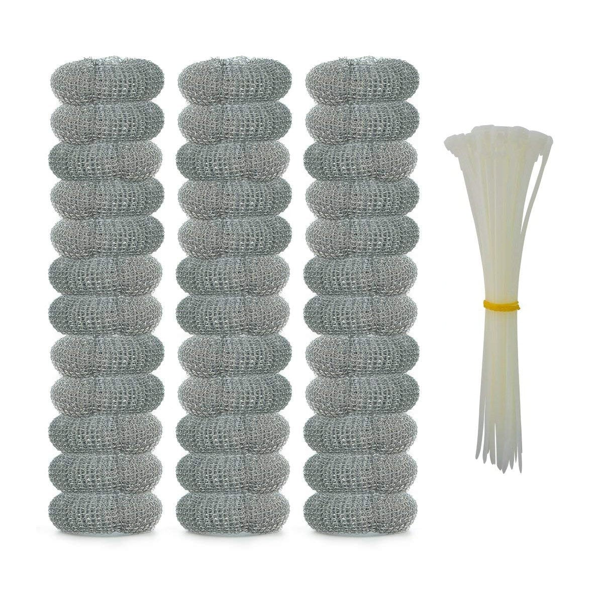 36 Pack Washing Machine Lint Traps with 36 Nylon Cable Ties, Laundry Mesh Washer Sink Drain Hose Screen Filter the Laundry Water Lint Trap Snare Net