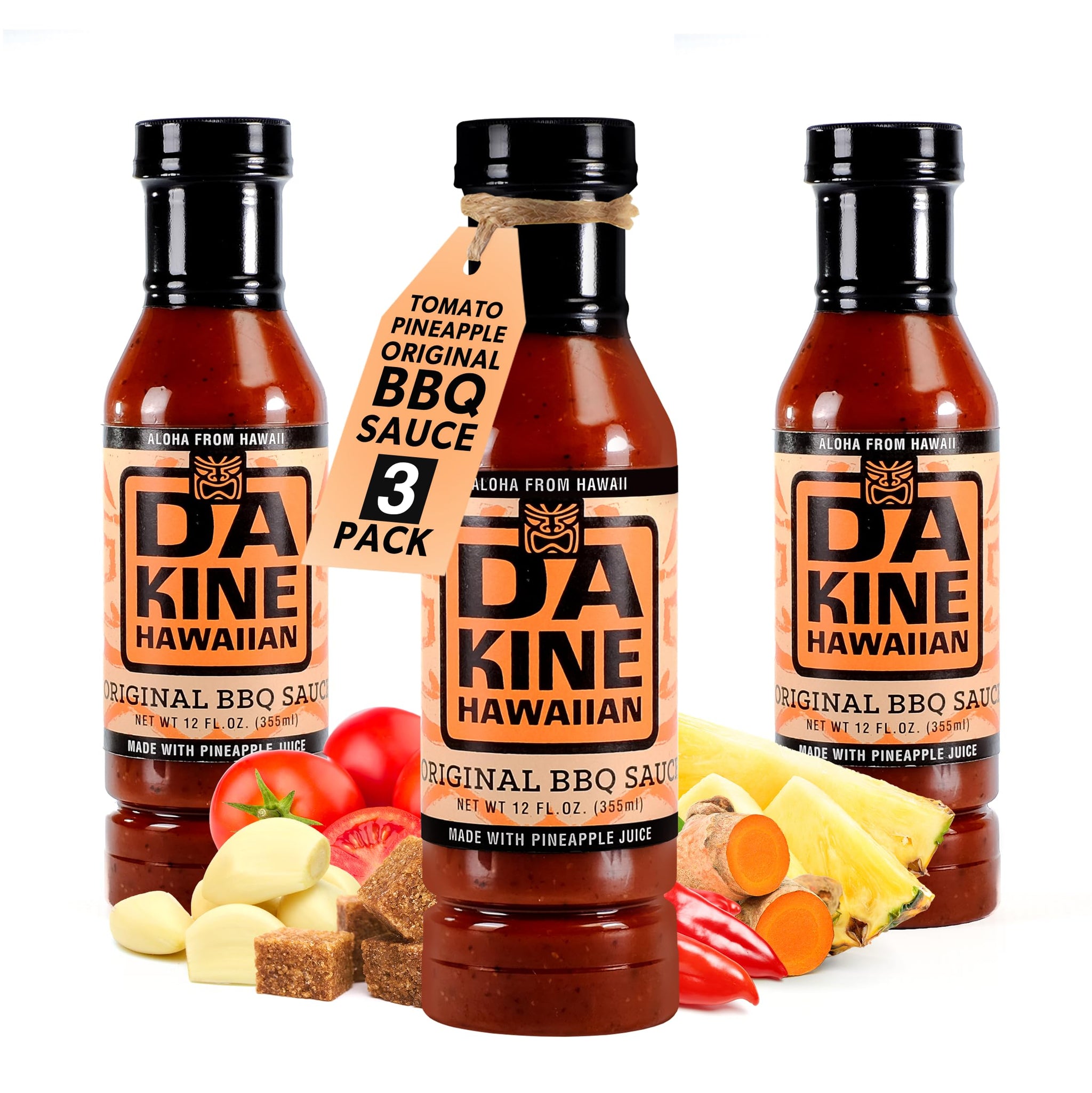 Da Kine Hawaiian BBQ Sauce - Sweet, Tangy & Savory Island Flavor - Made with Pineapple Juice - Gourmet Barbecue Sauce for Grilling, Marinades, Dipping