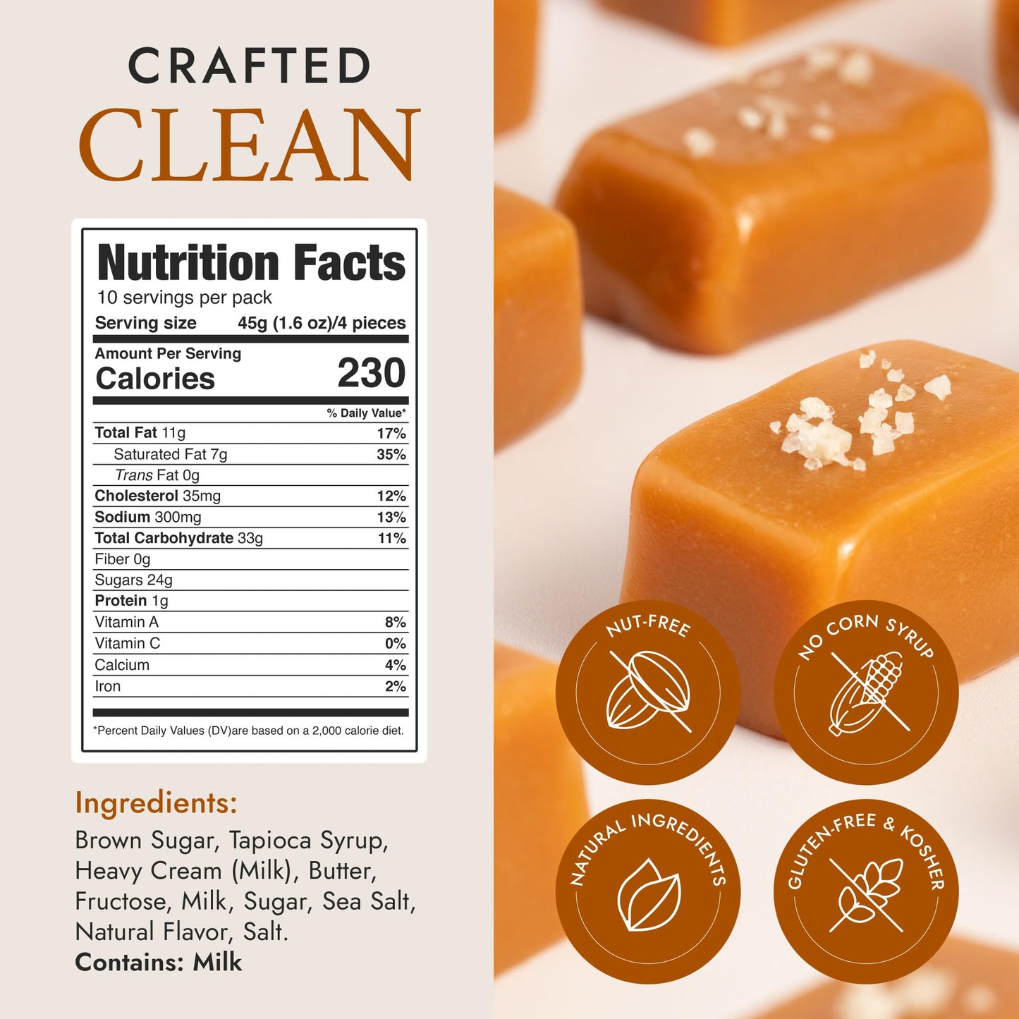 Béquet Celtic Sea Salt Caramels - Soft, Individually Wrapped Gourmet Caramel Candy, Gluten?Free & Kosher - 8 oz Gift Bag