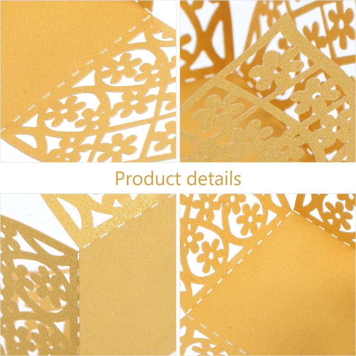 LOPUNER 50pcs Gold Hollow Truffle Cups Chocolate Packaging Paper Decorative Dessert Wrappers for Wedding Party Table Decor