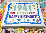 RETRO CANDY YUM ~ 1941 85th Birthday Gift Box of Nostalgic Retro Candy Mix from Childhood for 85 Year Old Man or Woman Born in 1941