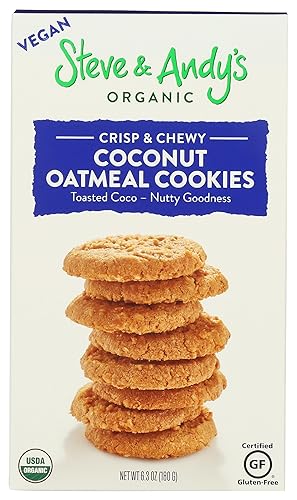 Steve & Andy'S, Cookies Oatmeal Coconut Organic, 6.3 Ounce